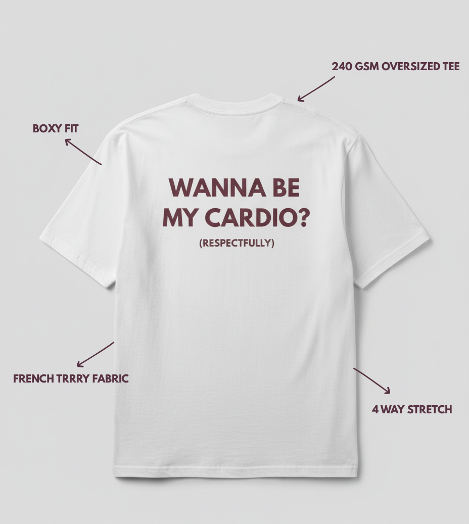 The Cardio Tee - 240 Gsm Oversized Boxy Fit Gym Tshirt