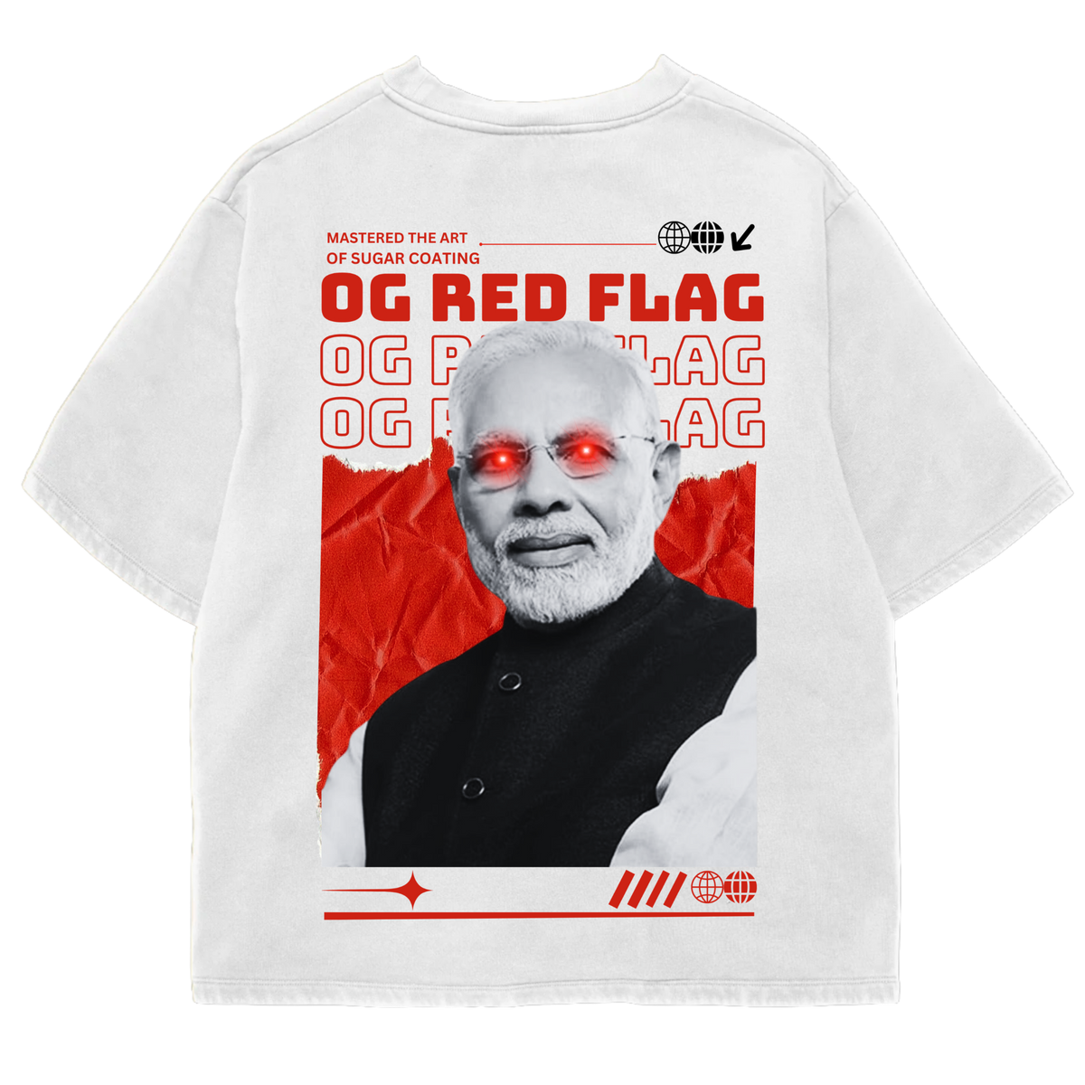 OG RED FLAG - Premium  240 GSM Oversized T-shirt