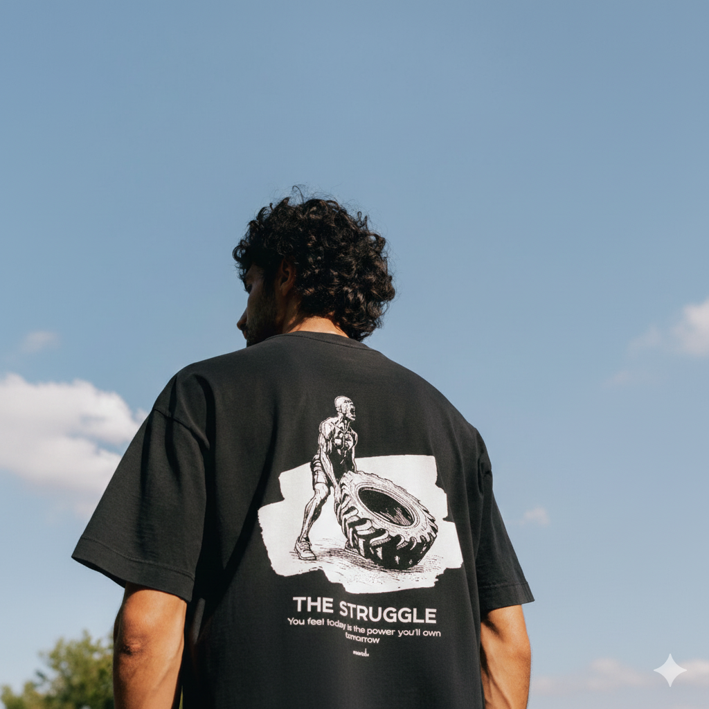 The Struggle Tee - 240 GSM Frency Terry Tshirt