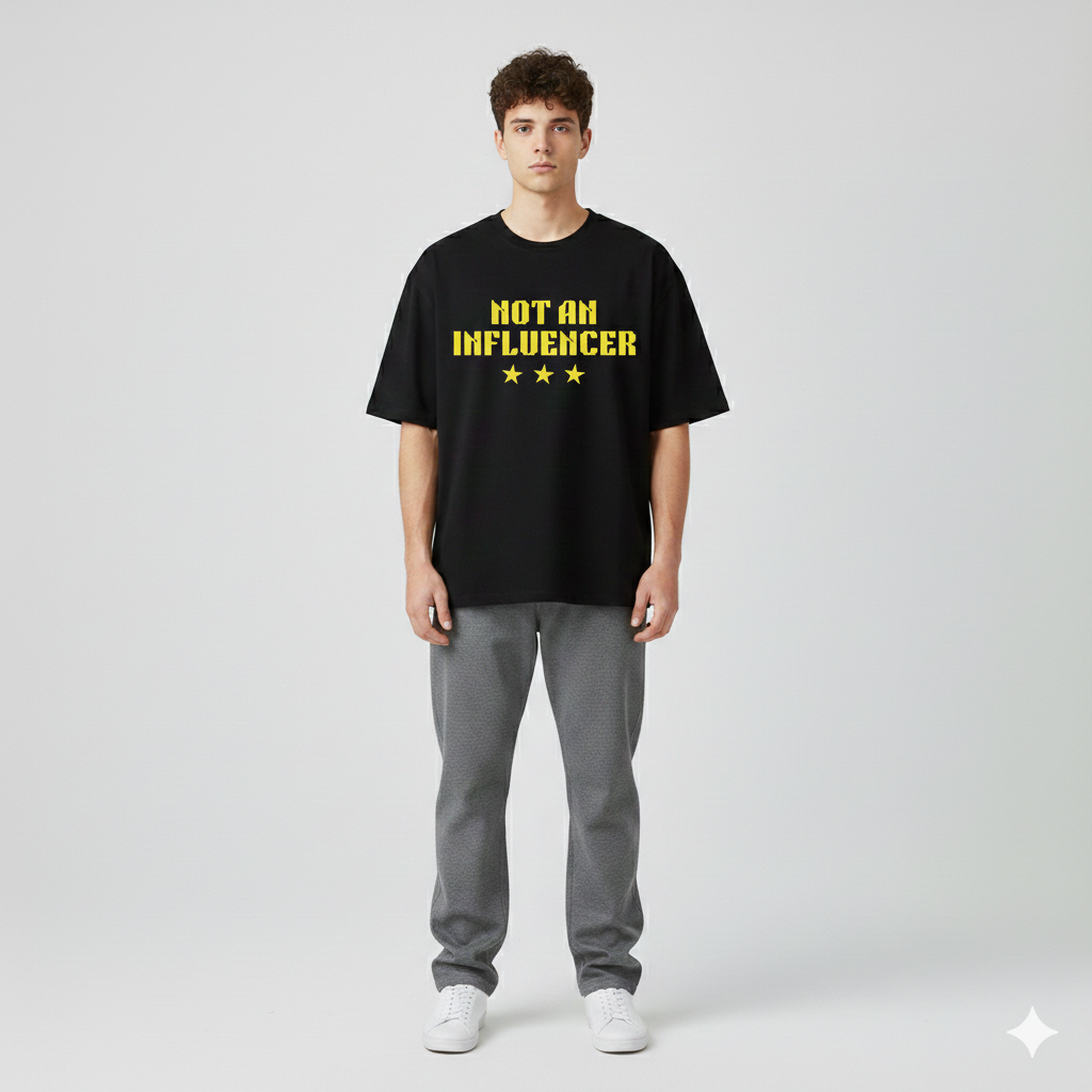 Anit Influencer Tee - 240 GSM Oversized Tee