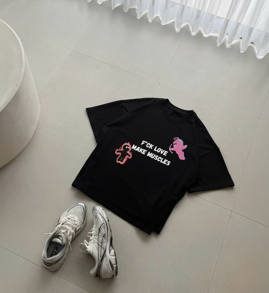 F*ck Love Make Muscle - 240 GSm Oversized Tshirt