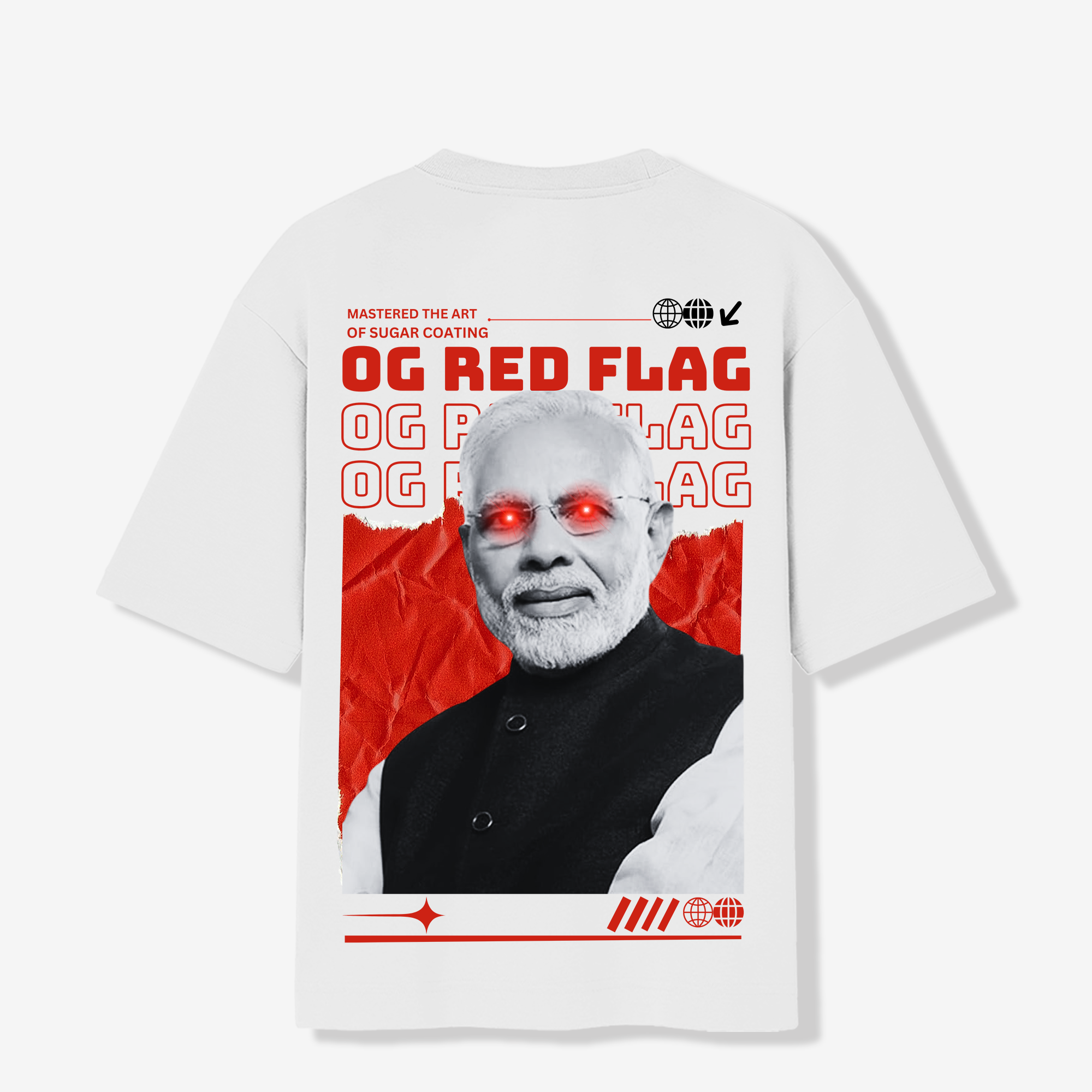 OG RED FLAG - Premium  240 GSM Oversized T-shirt